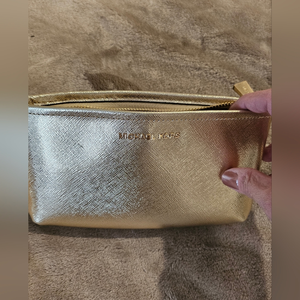 Michael Kors Shimmering Gold Cosmetic Bag